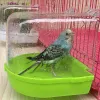 Parrot hängande badkar Budgie Lätt att installera Canary Cage Accessories Pet Bird Bath Box Parrot Vatten duschskål liten fågelbur