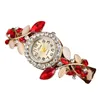 Pulseira Pulseira Mulheres relógios Moda Quartz Crystal Rhinestone Watch Ladies Casual Dress Wrist