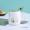 Tazze di alta qualità Avocado tazza di caffè in ceramica resistente al calore con coperchio per bambini da 450 ml di ufficio utile regalo per bevande utili