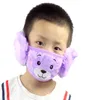 6style 2 cartone animato in 1 orso maschera per il viso con peluche auricolari spessi e caldi per bambini maschere invernale bocchetta gGa366096780264