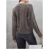 Damen Strick -T -Shirt Cashmere Mischung Pullover Strickwege Top Pailla Hohlloch -Langhülle 2023 Frühherbst -Strick -Strickjacke oder Plover für Lad Dhvwo