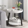 Tavolino di lusso nordico moderno moderno doppio tavolino ridotto mobile piccolo tavolo rotondo appartamento soggiorno tavolino