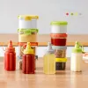 4 -stks mini plastic saus knijp fles kruidenkist saladedressing containers voor outdoor barbecue bento lunchbox accessoires