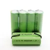 AA 1,2V 2600 mAh Batteria ricaricabile Ni MH Batteria Green Shell Green Green Spazzuccio di rasoio elettrico con Lug di saldatura