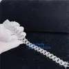 Pass Diamond Tester 925 Sterling Silver Iced Out Vvs Moissanite Miami Cuban Link Chain Ankle Bracelet