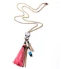 Подвесные ожерелья 2024 Top List Women Accessories Accessories с длинной цепной веревочной веревки этнический стиль кисточки на заводе