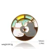 Nouvelle nouveauté Rotation Cat Cat Brooch Night and Day Designer Color Card Email Spinning Pin Visual Aesthetic Badge Bijoux Gift