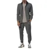 Men's Tracksuits Fall Mens Roupet Set Jacket Jaqueta Casual Zipper Longa Longa Longa Terces de Duas Peças