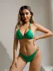 Ruotonsept 2024 Seksi Strip Kumaş Bikini Set Kadın Mayo İki Parçalı Üçgen Mayo Baskı Mayo Kıyafet Brezilya Biquinis