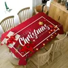 テーブルクロス長方形のテーブルクロスクリスマススノーエルクリネン染色抵抗性キッチンの装飾年