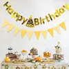 Party Decoration 3pcs/set Happy Birthday Banner Baby Shower First Decorations Po Booth Bunting Garland Flags