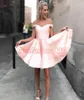 Elegance Off Shoulder Short Homecoming Dresses Satin ALine Juniors Cocktail Prom Dress Cheap Party Club Wear Knee Length Cheap A8897725