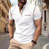 Camicie da uomo 2024 Summer casual maschile ploro collare a maniche corte patchwork camicia da moda per uomini abiti per leisure tops magro streetwear