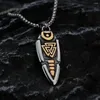 Pendanthalsband Viking Odins Spear Gunnier Titanium Steel Men's Personalized Necklace Rostfri Festival Gift Jewelry