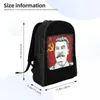 Ryggsäck Sovjetunionen ledare Joseph Stalin School College Student Bookbag passar 15 tum Laptop CCCP USSR Communist Flaggs