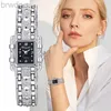 Women's Watches Women Watch Rectangle Dial Silver Stainless Steel Crystal Watches Fashion Quartz For Women ladies major relojes Hot Sale Relojes 240409