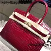 Handbag Crocodile Leather 7A Quality Dinner Bag Genuine Genuine real redqq91JS