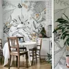 Custom black and white rainforest plant wallpaper wall decorations living room dining room background art wall paper home decor