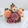 Decorative Flowers Silk Rose Artificial For Diy Wedding Home Christmas Garden Decoration Wreaths Bridal Bouque Dining Table Vase Party