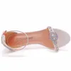 Обувь обувь Crystal Queen Summer Women Sandals Sexy Bridal Wedding 7 см. Высокие каблуки Lday Pumps Peep Toe water Stiletto H240409