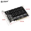 Cards 4 Port M.2 Nvme SSD To PCIE X16M Key Hard Drive Converter Reader Expansion Card 4 X 32Gbps Transfer Speed (PH44) Array Card