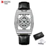 Montre-bracelets Cayon Luxury Dames Wrist Watch For Women Deprofproof Leather Quartz Watches Snowflake tourne le cadran à 360 degrés