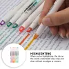 6 PCS Highlighter Clear View Highlighters Écriture des marqueurs de stylo Double Head Plastique Papeterie