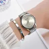 Mujeres de pulsera Mujeres Reloj Set Luxury Silver Dress Quartz Ladies Sports Sports Wrist Reloj Mujer Relogio Feminino