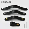 Ihomcasa черные кожаные ручки шкаф шкаф для обувного шкаф