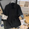 Women's Blouses Short Sleeved Shirt For Women In Summer 2024 Loose And Chubby Girl Unique Top High-end Solid Color