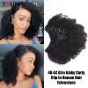 Afro Kinky Curly Clip in Human Hair Extensions Mongolian 4B 4c Hair Natural Noir Clip Ins Packs for Black Women Youmay May Virgin