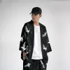 Oversize 6xl Men Kimono Cardigan Pantalon Suit Japonais Imprime Crane Yukata Robe Set News Veste Chinese Style Tang Suit