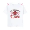 Valentina da mamãe Little Miss Valentine Impressa Girls Boys T-shirt Wild Tee Kids Kids Valentine's Day Party Camise