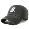 S nowy litera myjnia dżinsowa czapka baseballowa mężczyźni i kobiety na Instagramie Tide Cap Shade Hat Summer Old
