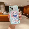 Kawaii My Melody Cinnamoroll Téléphone Cax avec support pour iPhone 14 13 12 11 8 Pro Max X XS Anime Phone Shell Soft TPU TPU COVER