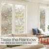 Window Stickers 60 400 Cm Frosted Laser Leaf Decorative Film Self-Adhesive 3D Stained Static Cling Privacy Protective Glass