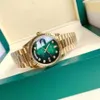 L BOX CERTIFICATO 18 KGOLD PRESIDENTE MASCHIO OROLOGI DAGNI DAGNO Diamonds Verde Green Orologio Uomini inossidabile Orologio da polso automatico 41MM 41MM