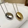 Colliers de pendentif Xiauoke Metal vintage lisse grande droplet ovale