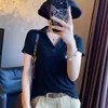 Plain Polo Neck Shirts For Women Navy Blue Clothing White Short Sleeve Tee Tshirt Woman Tops Estetic Korean Style Luxury 240409