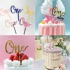 Acrylique One Cake Topper 1 ST Birthday Party Cupcake Toppers Flags Mariage Baby Shower Supplies Beau