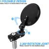 2024 2PCS /SET 22mm Universal Motorcycle Mirror Aluminum Black Handle Bar End Rearview Side Mirrors Motor Accessories