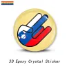 3D Epoxy Slovenia Flag National Emblem Dome Car Sticker Vinyl Decal for Car Motorcycle Laptop Mobile Phone Trolley Case