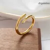 Classic Nail Designer Love Fashion Unisex Cuff Couple Bangle Gold Ring Jewelry Valentines Day Gift