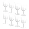 Tek kullanımlık fincan pipetler 8 adet plastik cam kokteyl gözlükleri Partiler için düğün flütleri kızartma