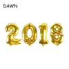 Party Decoration 4pcs/lot 16inch Foil Ballon Gold/Silver/Blue/Pink Number "2024" Balloon Happy Year Decor Celebration Supplies