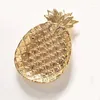 Decorative Figurines Ins Pineapple Necklaces Jewelry Rings Storage Plate Ceramic White Gold Key Snacks Home Decorations