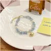 Charm Bracelets Kokomi Shell Blue Gem Stone Chain Crystal Bracelet Cosplay Genshin Impact Girls Fanshion Costume Props Gift Drop Deliv Dh8Om