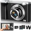 Cattura ogni momento con una splendida chiarezza con la nostra fotocamera digitale 5K aggiornata - perfetta per vlogging, fotografia e viaggio - obiettivo anteriore e posteriore, autofocus, touch screen,