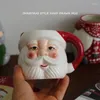 Mugs European Style Hand Painted Santa Claus Shape Ceramic Mug Ornaments Living Room Kitchen Bar Milk Coffee Cup Christmas Decoration