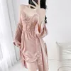 Accueil Vêtements Femmes Twinset Robe Robe Set Lace Kimono Pain de nuit